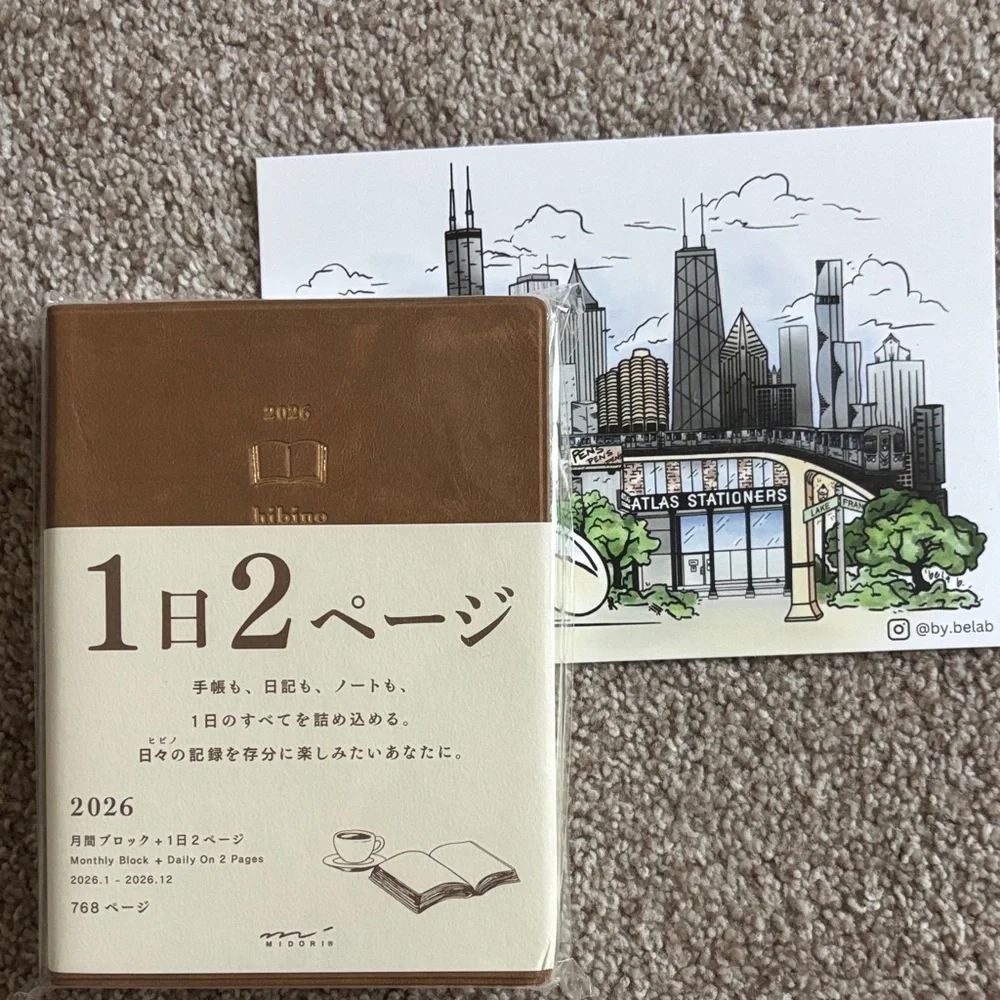 2026 Midori Diary Hibino A6 size caramel planner - Picture 1 of 4